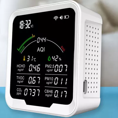 WiFi SMART Detektor - komplexní měření kvality ovzduší - 6v1